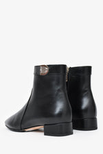 Christian Dior Black Leather Blason Low Boots Size 34