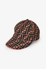 Fendi Brown/Black Canvas FF Zucca Cap Size TU