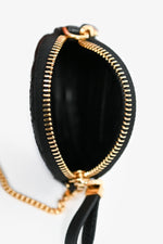 Christian Dior Black Cannage Caro Pouch On Chain