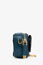 Christian Dior Teal Leather Micro Saddle Belt Bag