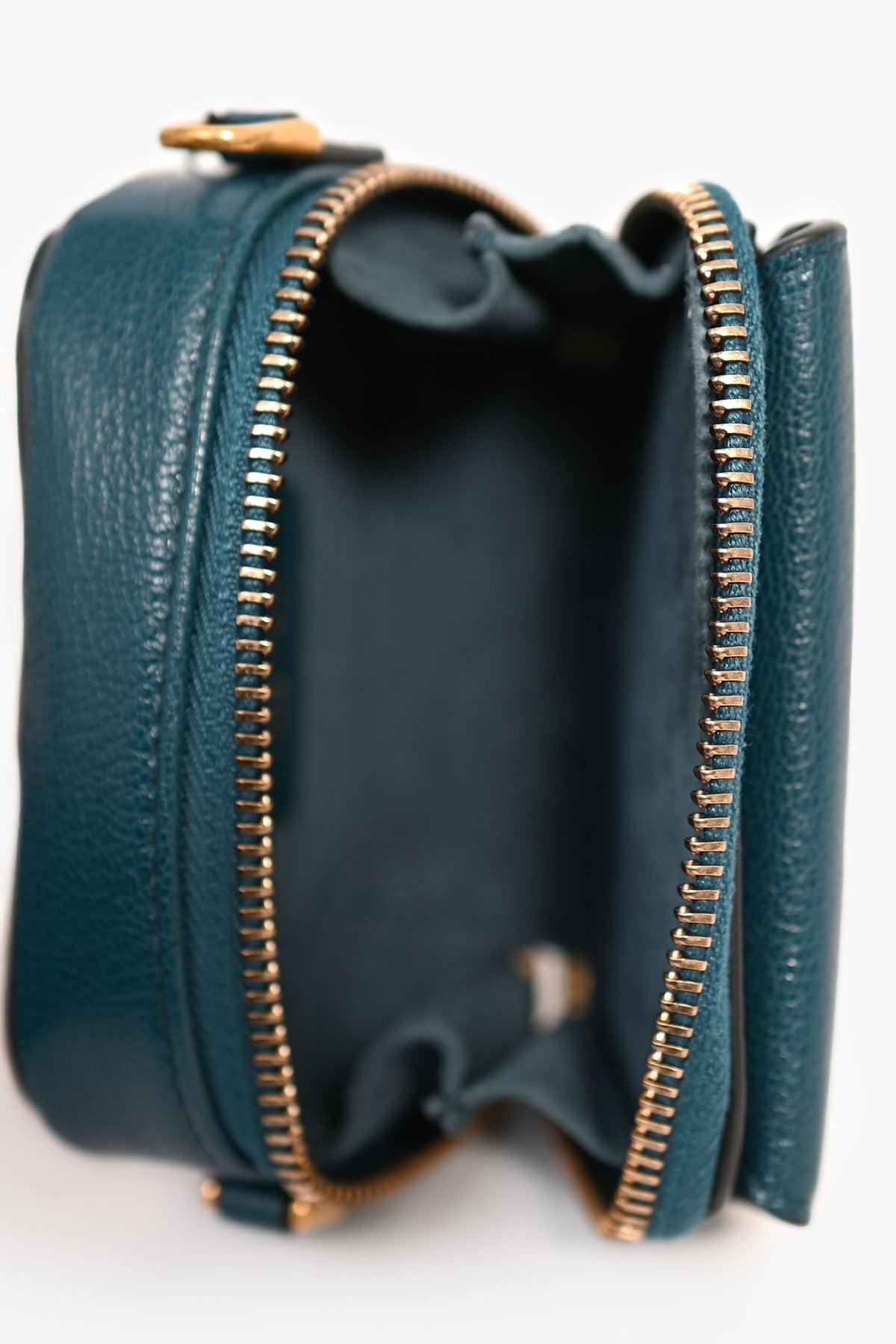 Christian Dior Teal Leather Micro Saddle Belt Bag