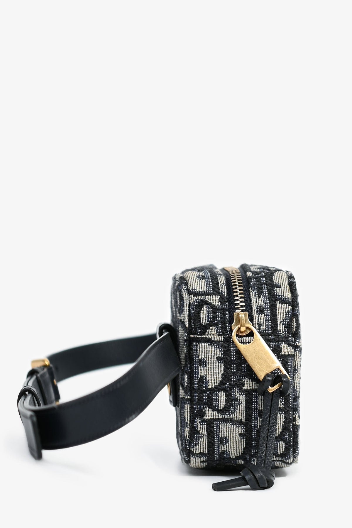 Christian Dior Navy Oblique Jacquard Pouch Belt Bag