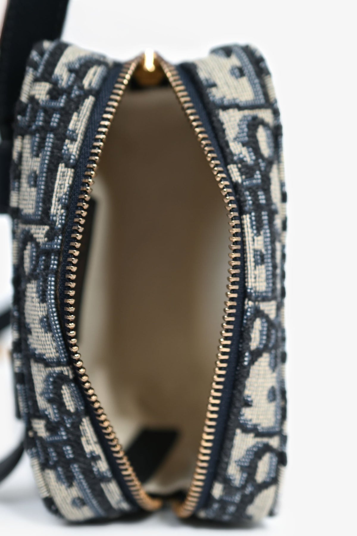 Christian Dior Navy Oblique Jacquard Pouch Belt Bag