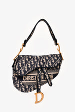 Christian Dior 2020 Navy Oblique Classic Saddle Bag with Strap