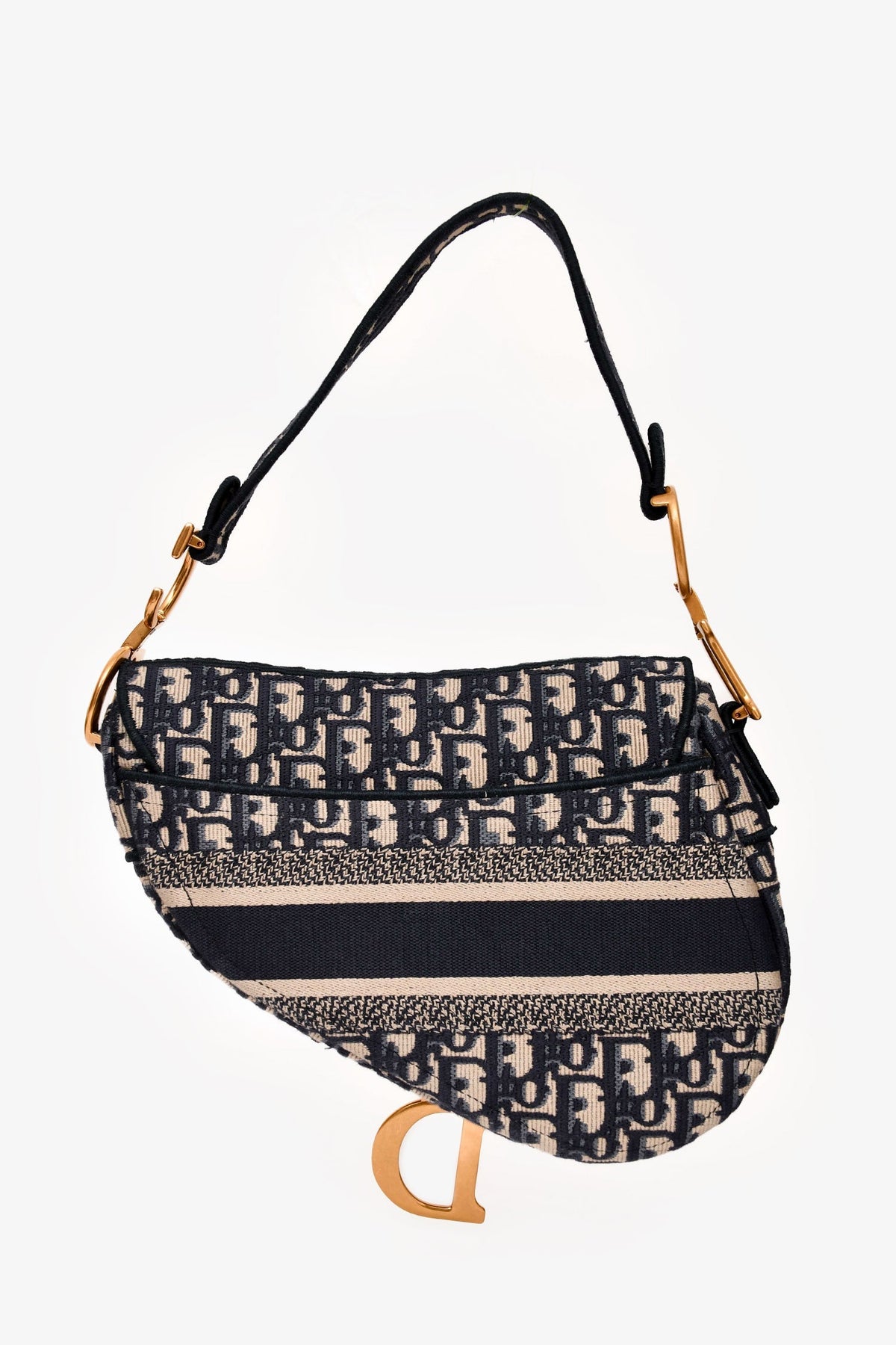 Christian Dior 2020 Navy Oblique Classic Saddle Bag with Strap