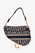 Christian Dior 2020 Navy Oblique Classic Saddle Bag with Strap
