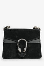Gucci Black Suede Mini Dionysus Chain Shoulder Bag (As Is)