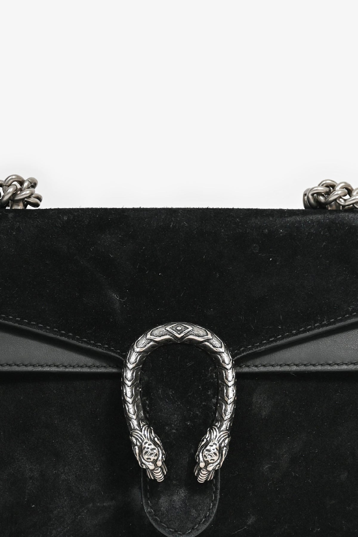 Gucci Black Suede Mini Dionysus Chain Shoulder Bag (As Is)