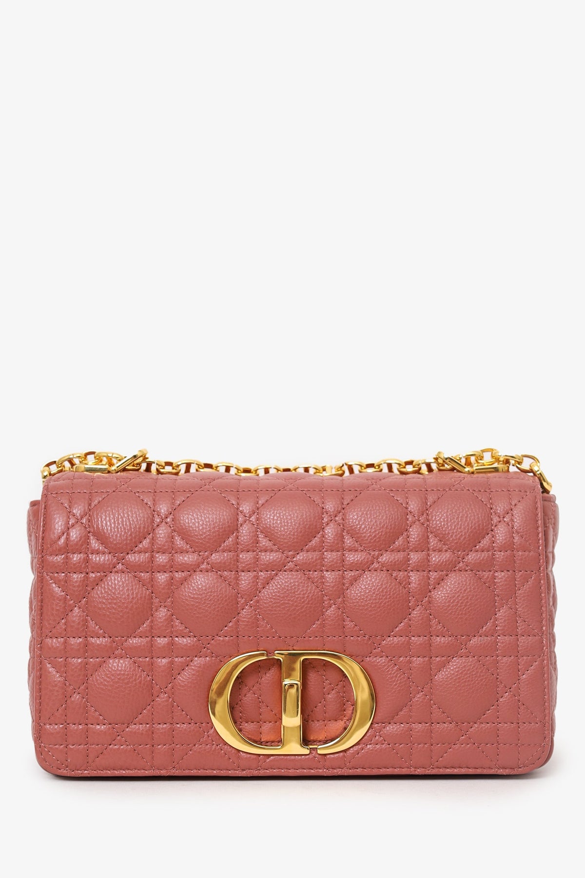 Dior 2022 Rust Cannage Leather Medium Caro Shoulder Bag