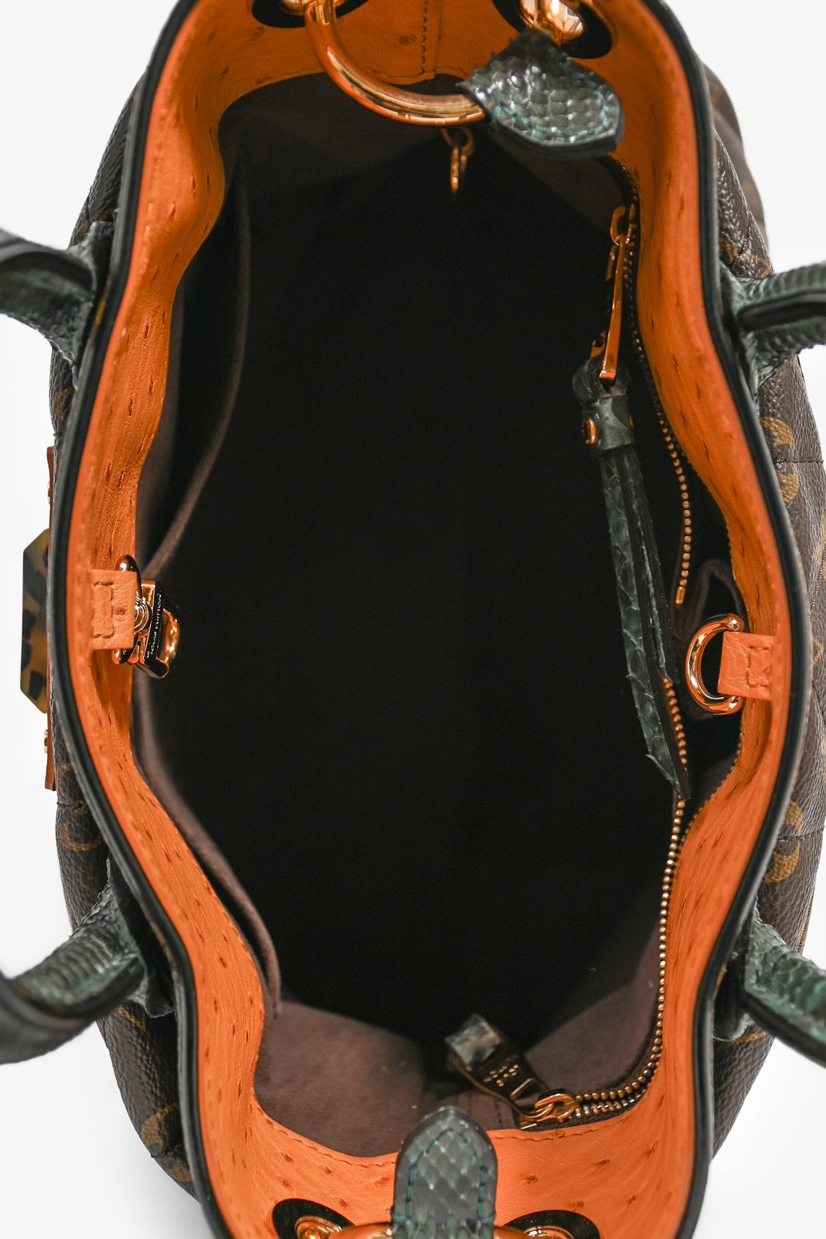 Louis Vuitton 2012 Monogram Canvas/Python/Ostrich 'Etoile Exotique' MM Bag with 2 Straps