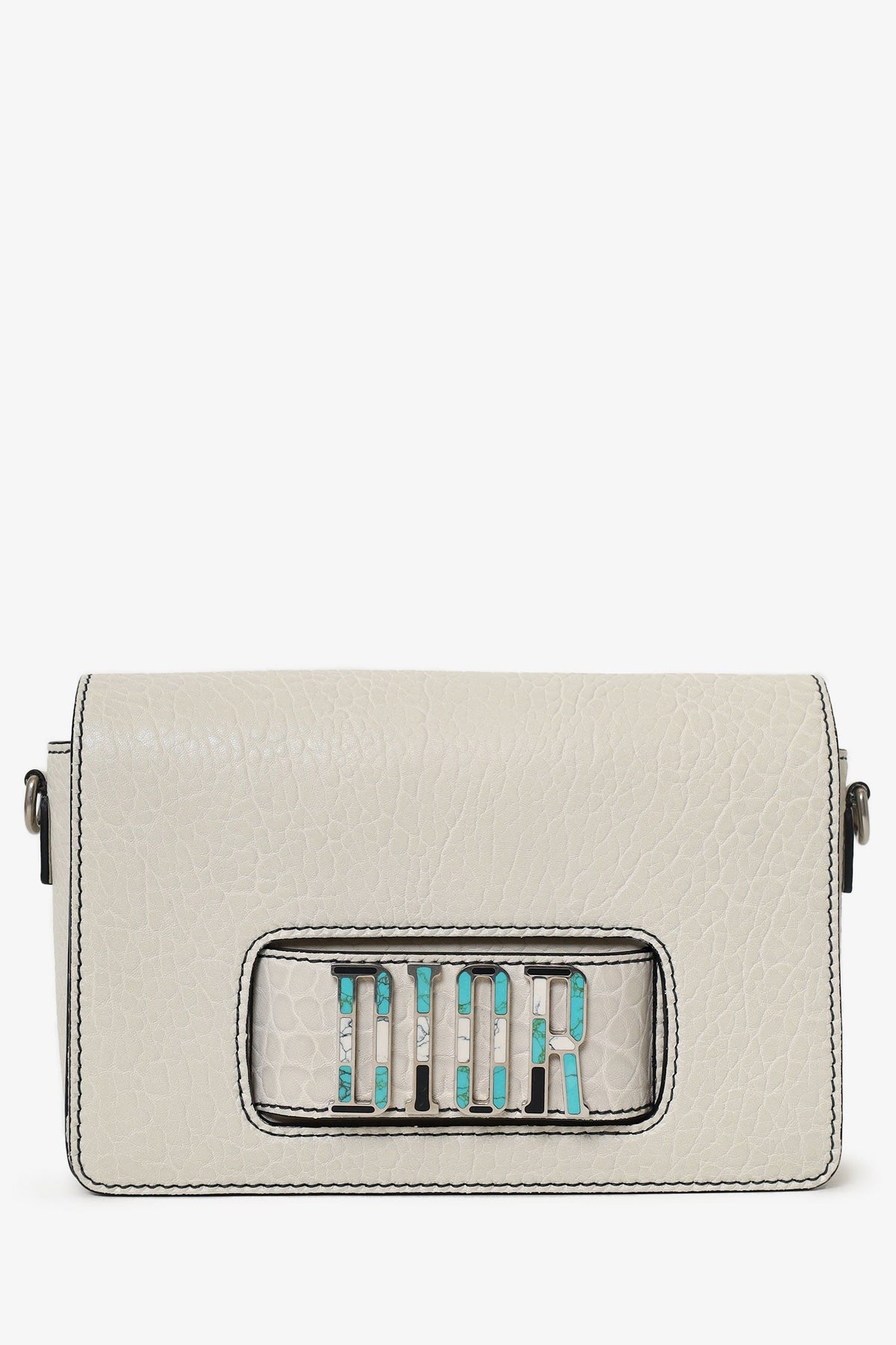 Christian Dior 2017 Cream Leather 'Dior(r)evolution' Flap Crossbody Bag