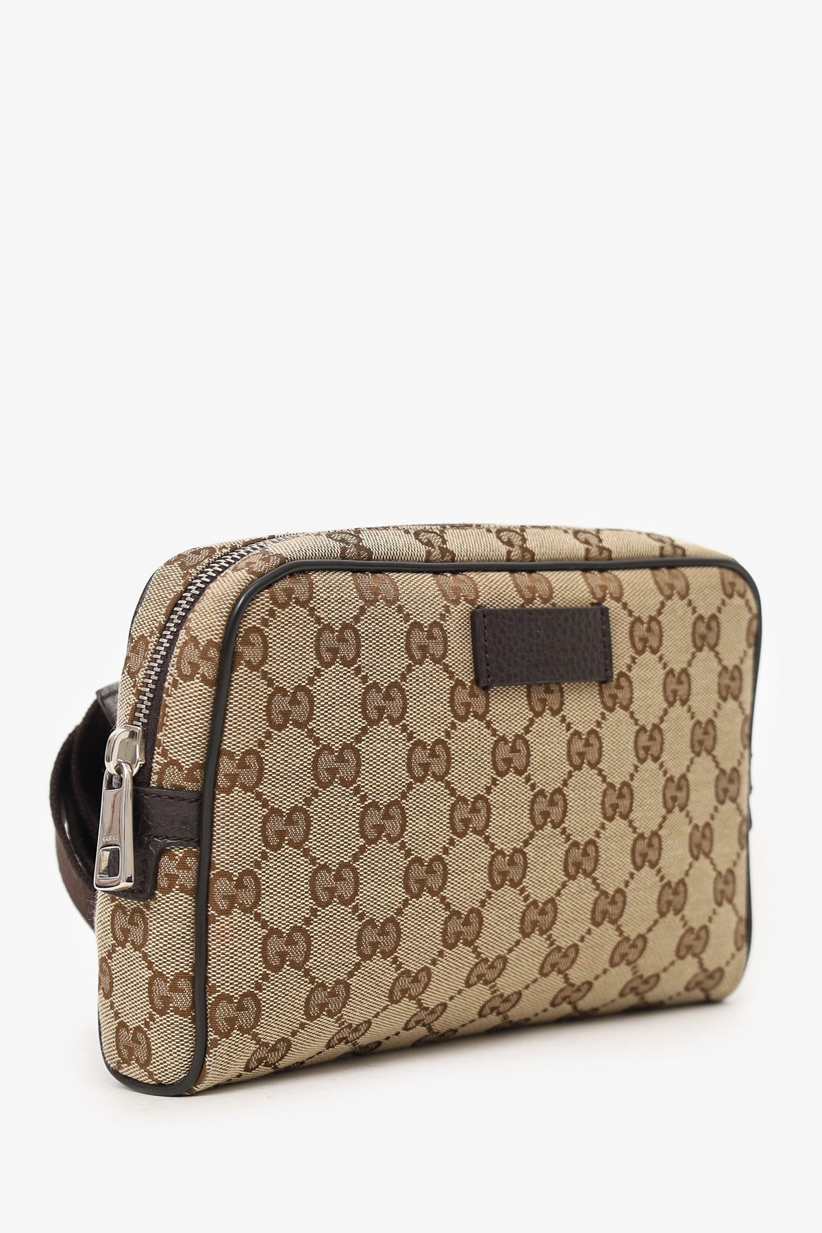 Gucci Dark Brown/Beige GG Canvas Monogram Belt Bag