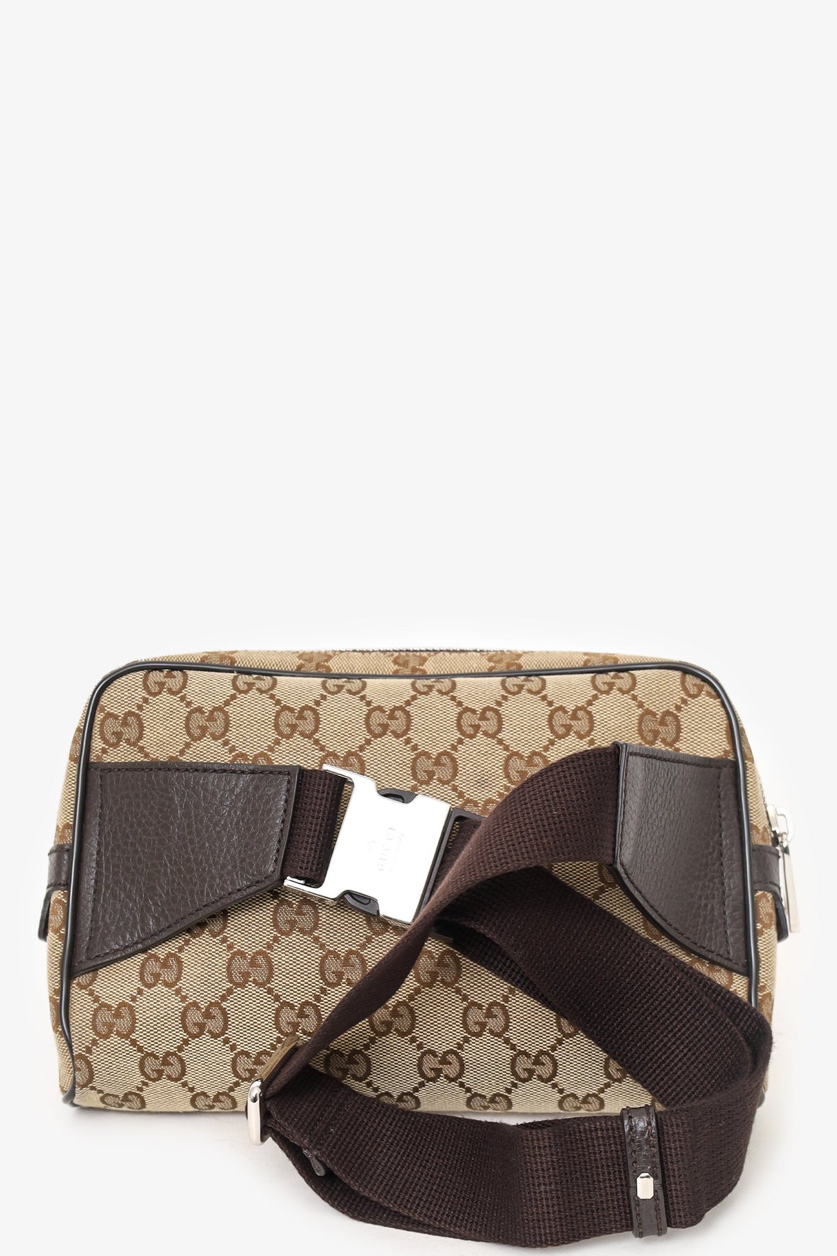 Gucci Dark Brown/Beige GG Canvas Monogram Belt Bag