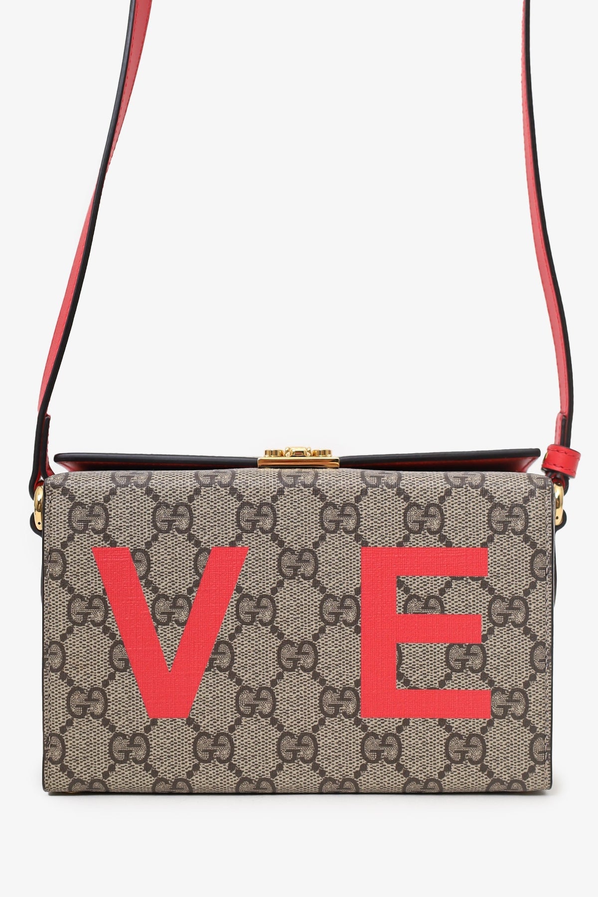 Gucci Brown GG Supreme Valentine\'s Day Mini 'Love' Trunk Box Bag