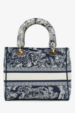 Christian Dior Black/White Toile de Jouy 'Lady D-Lite' Top Handle with Strap