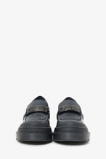 Christian Dior Black Leather/Rubber Toe Loafers Size 37