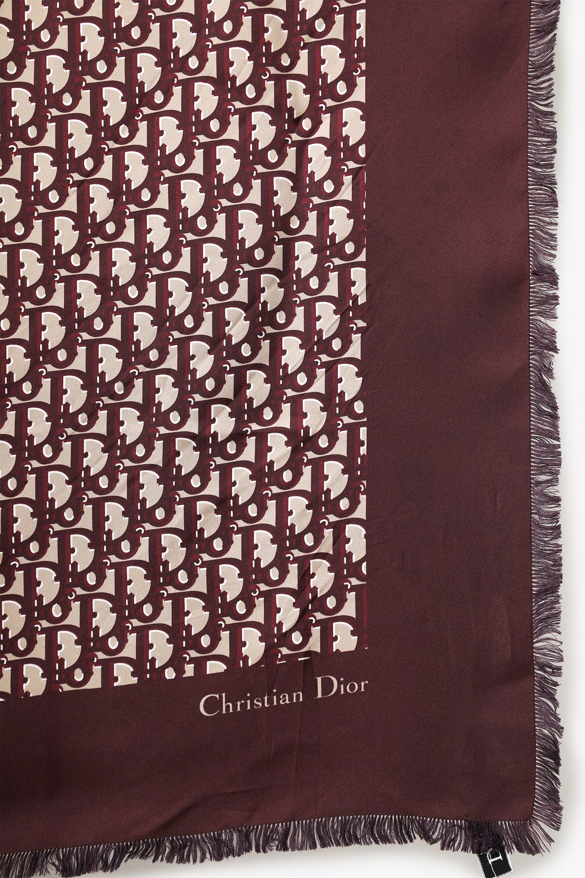 Christian Dior Blue/Brown Diortwin Reversible Oblique Silk Scarf
