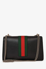 Gucci Black Grained Leather Medium Web Dionysus Chain Bag