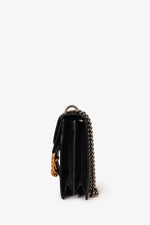 Gucci Black Grained Leather Medium Web Dionysus Chain Bag