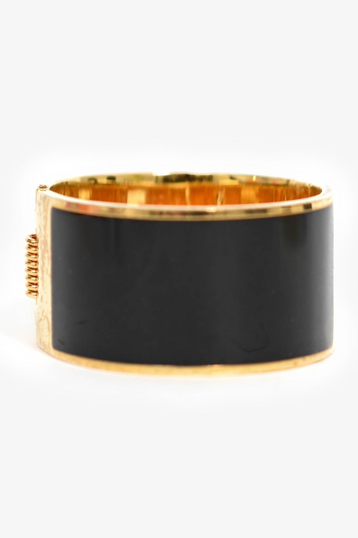 Fendi Gold Toned Black/Brown Ceramic FF Cuff (As Is)