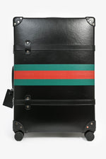 Gucci X Globe Trotter Black Web Suitcase 65