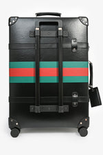 Gucci X Globe Trotter Black Web Suitcase 65