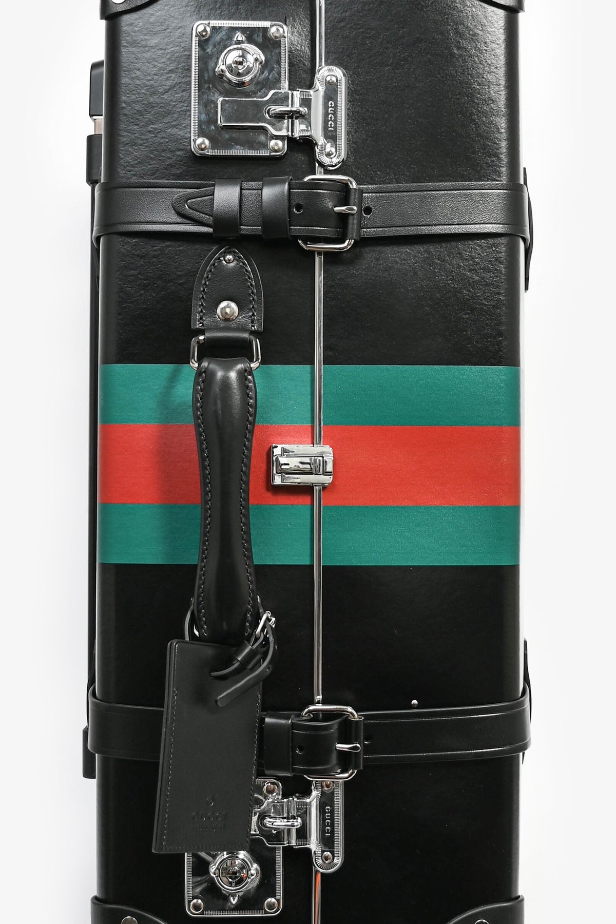 Gucci X Globe Trotter Black Web Suitcase 65