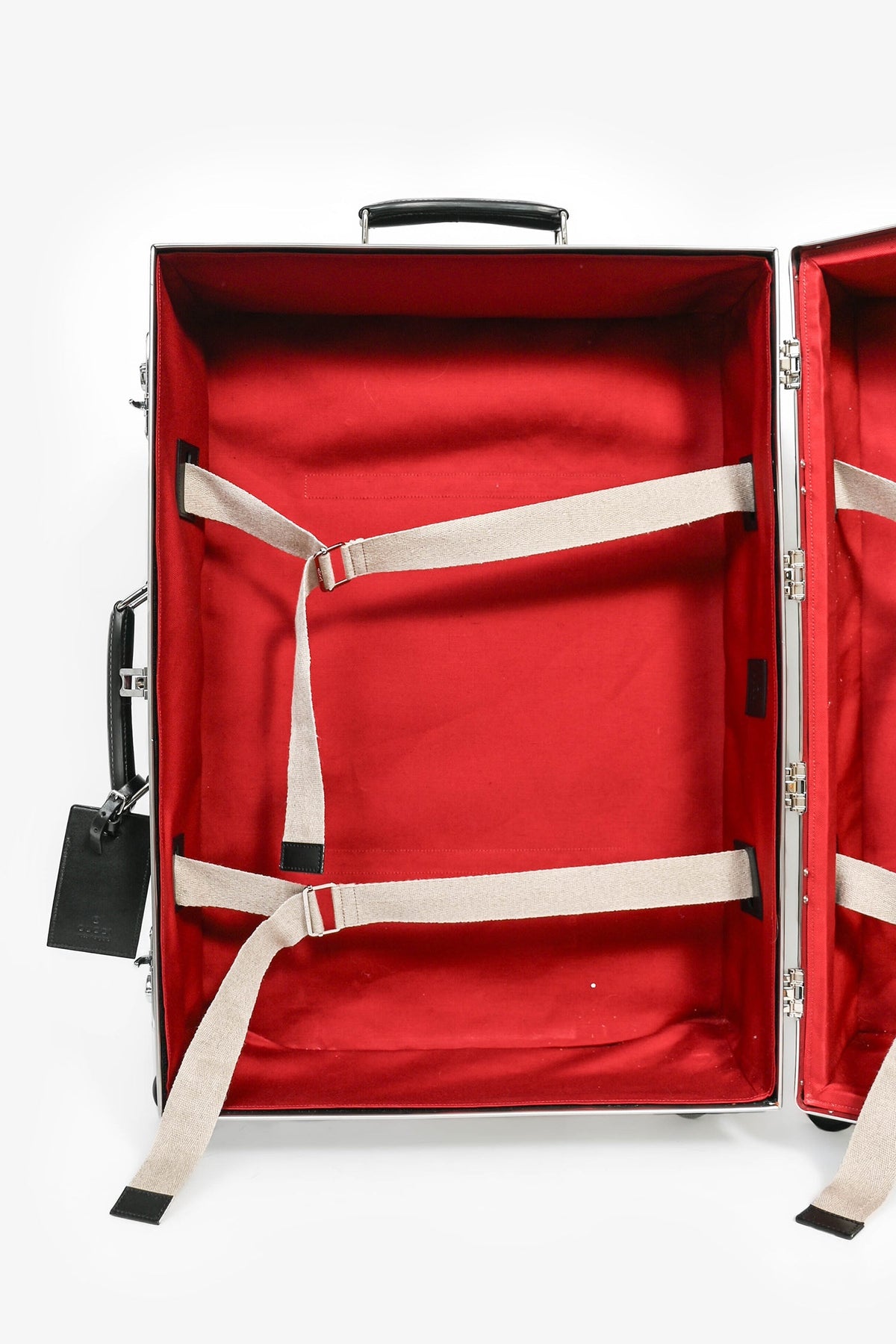 Gucci X Globe Trotter Black Web Suitcase 65