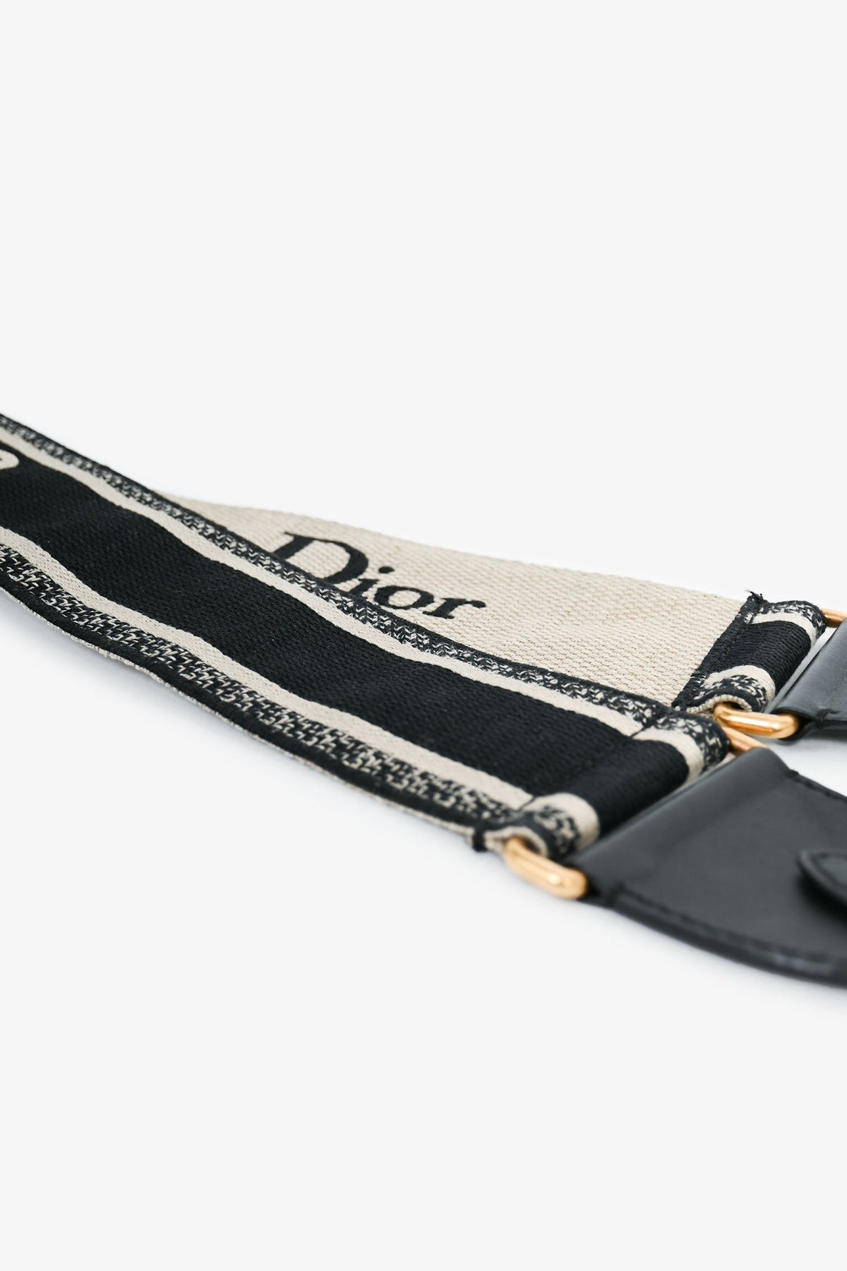 Christian Dior Navy Blue Logo Canvas Guitar Strap