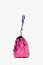 Christian Dior 2012 Pink/Purple Patent Trim Cannage Leather Flap Shoulder Bag