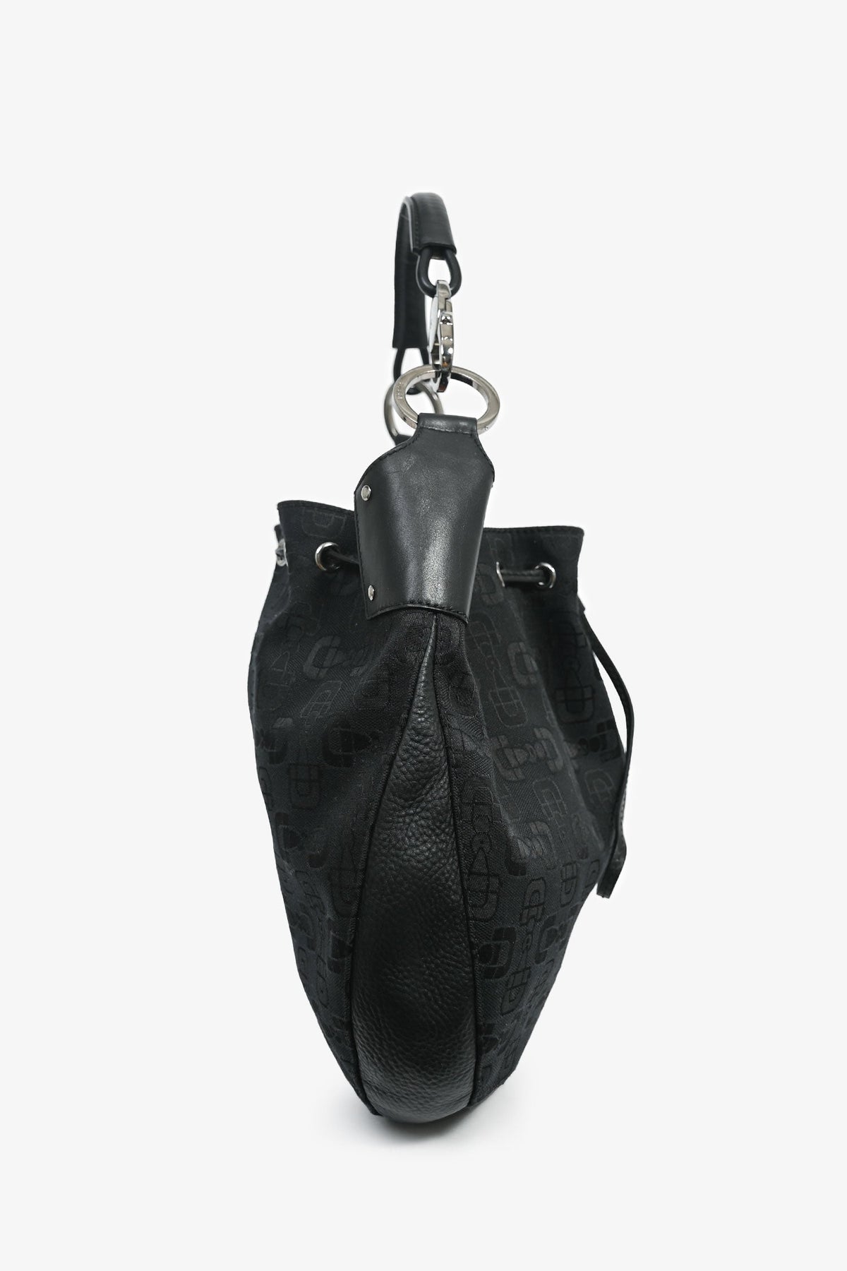 Gucci Black Canvas Logo Shoulder Bag