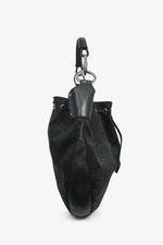 Gucci Black Canvas Logo Shoulder Bag