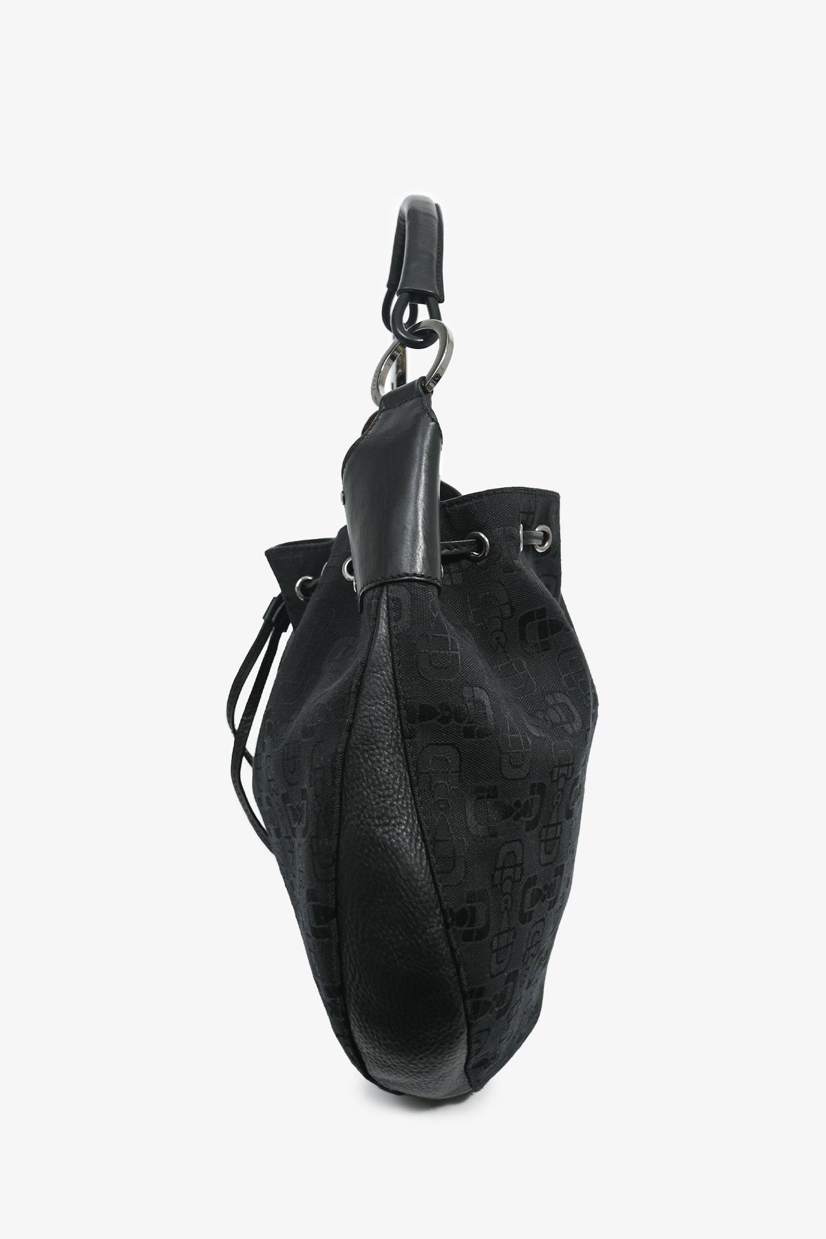 Gucci Black Canvas Logo Shoulder Bag