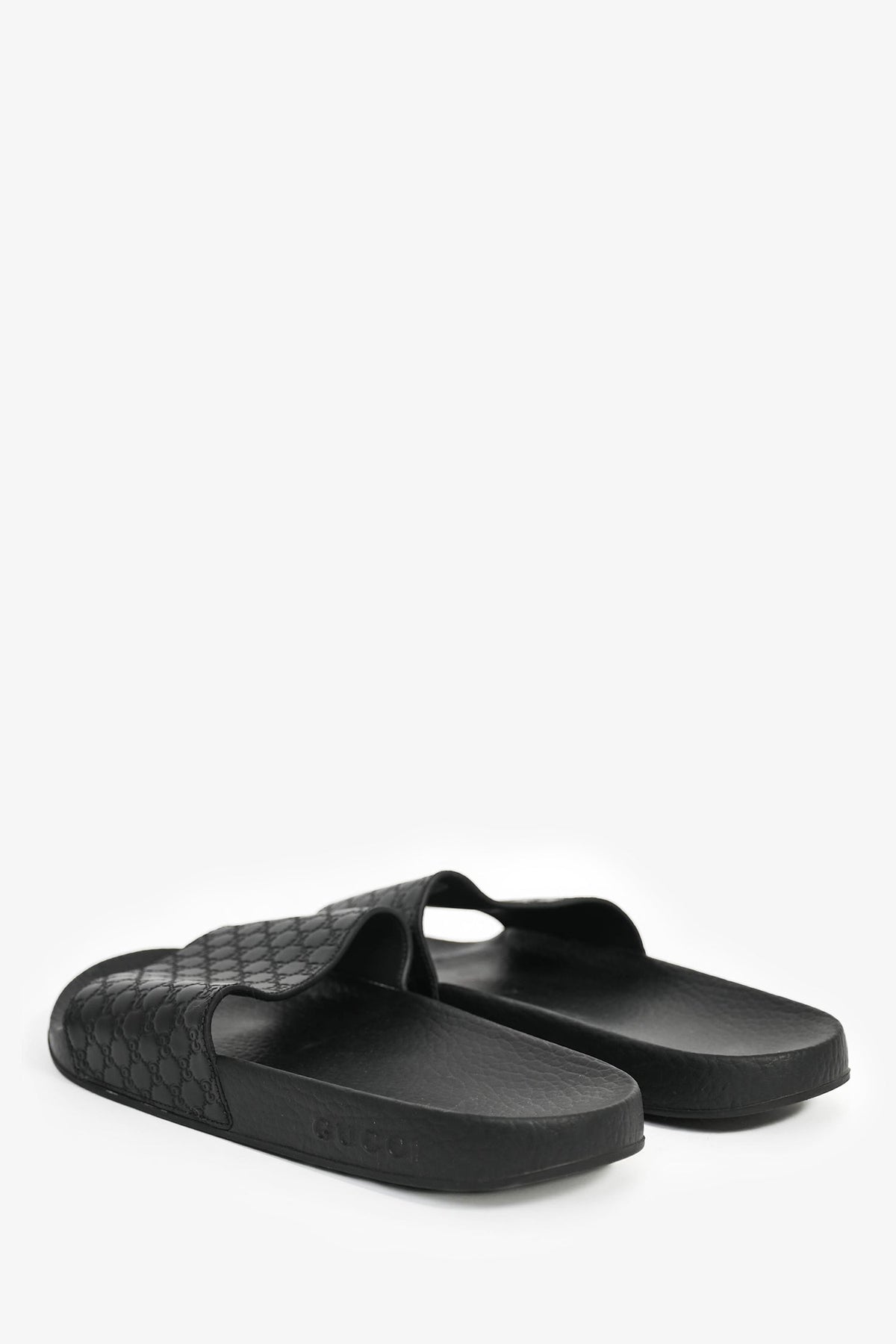 Gucci GG Embossed Rubber Pool Slides Size 39