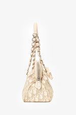Christian Dior 2006 Beige/White Coated Canvas Diorissimo Romantique Shoulder Bag