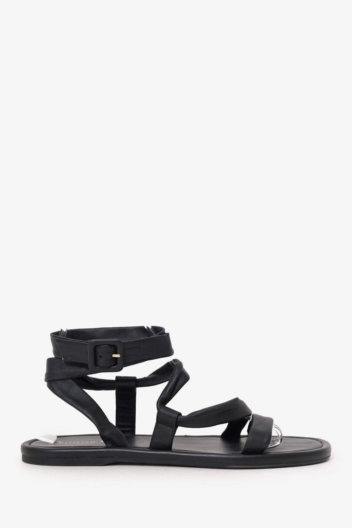 Christian Dior Black Leather Strappy Sandals Size 38.5