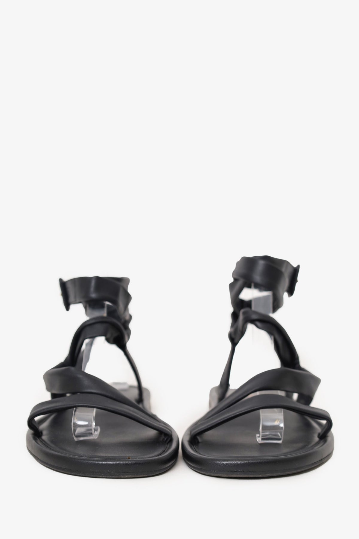 Christian Dior Black Leather Strappy Sandals Size 38.5