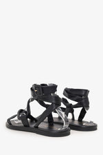 Christian Dior Black Leather Strappy Sandals Size 38.5
