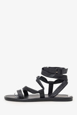 Christian Dior Black Leather Strappy Sandals Size 38.5