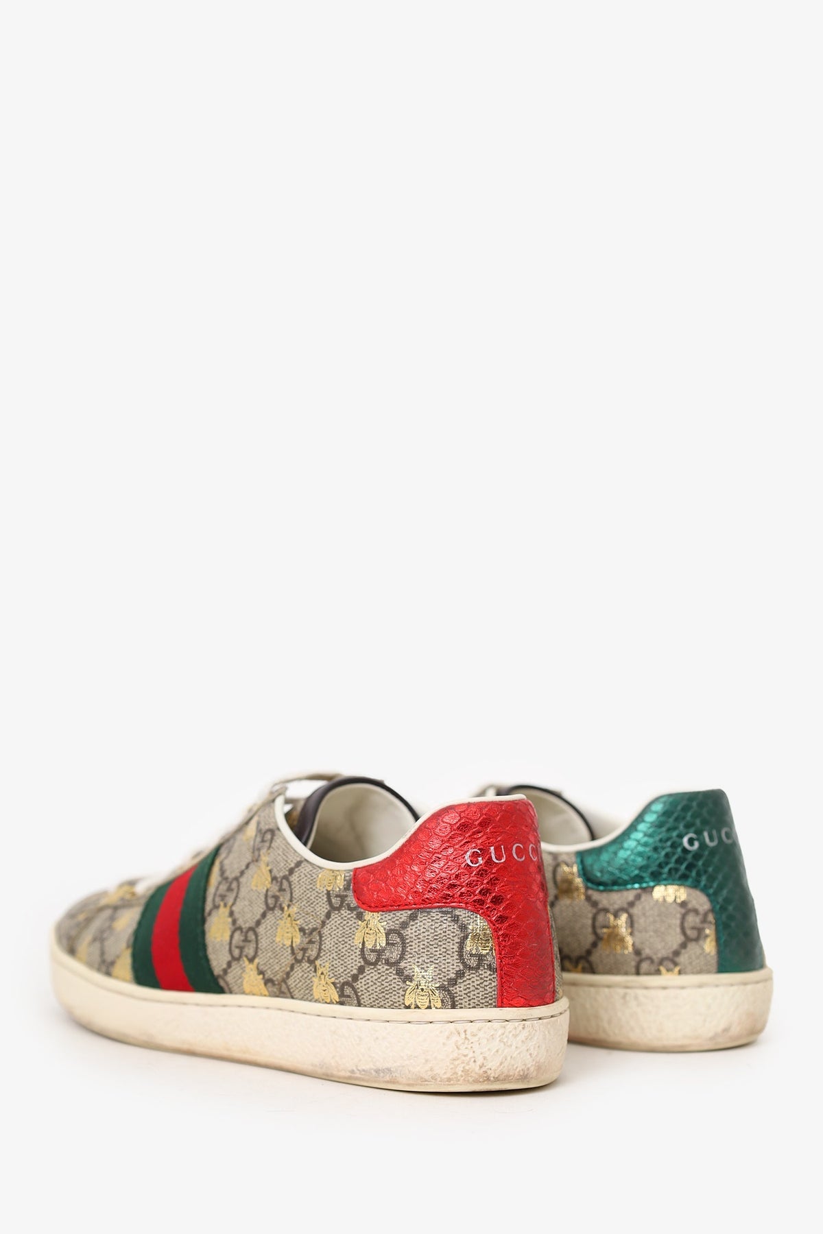 Gucci Beige/Brown GG Supreme Canvas Ace Bee Print Sneakers Size 36.5