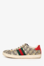 Gucci Beige/Brown GG Supreme Canvas Ace Bee Print Sneakers Size 36.5