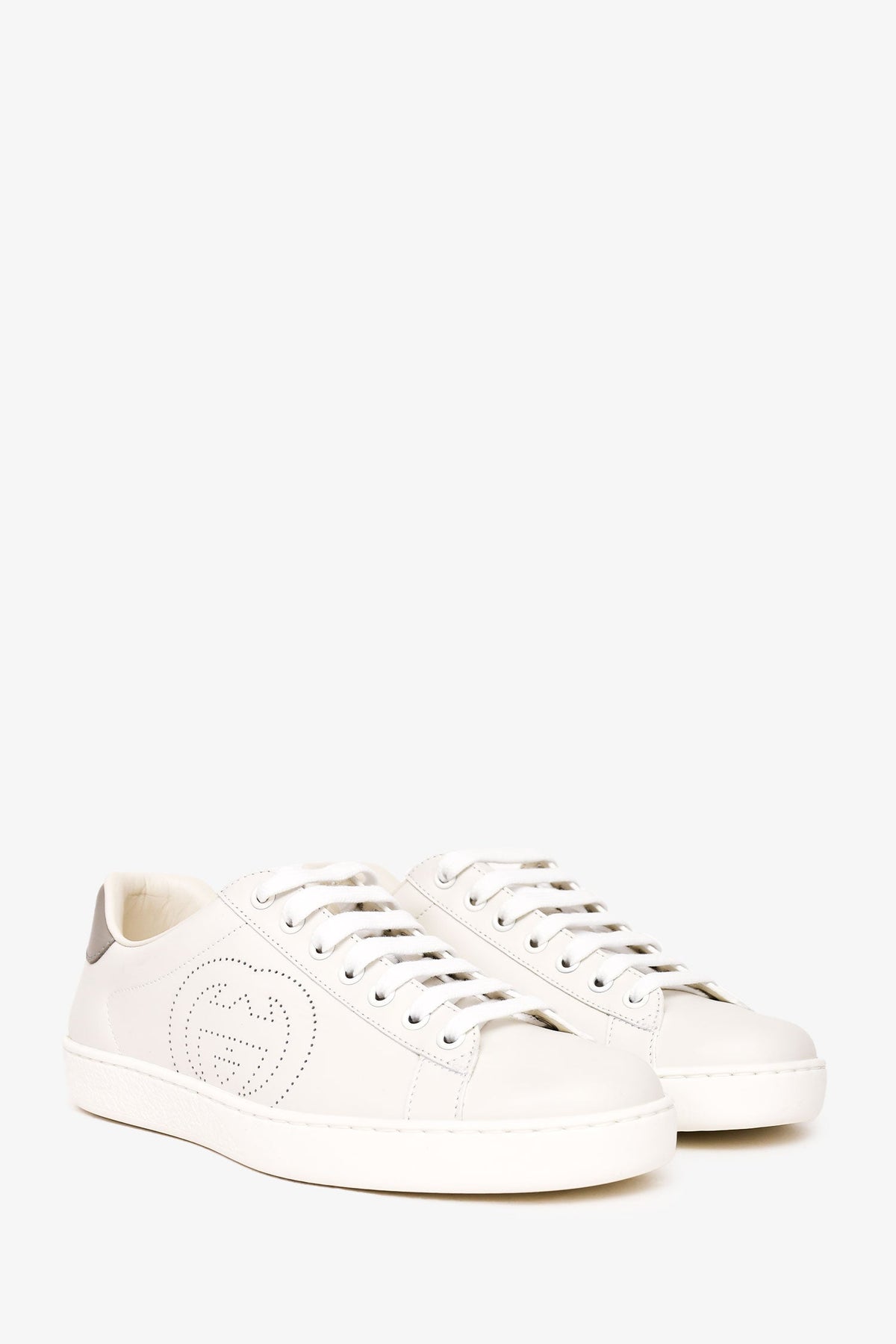 Gucci White/Grey Low Top Sneakers Size 5.5 Men