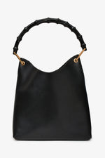 Gucci Black Leather Bamboo Handle Bucket Bag (As Is)