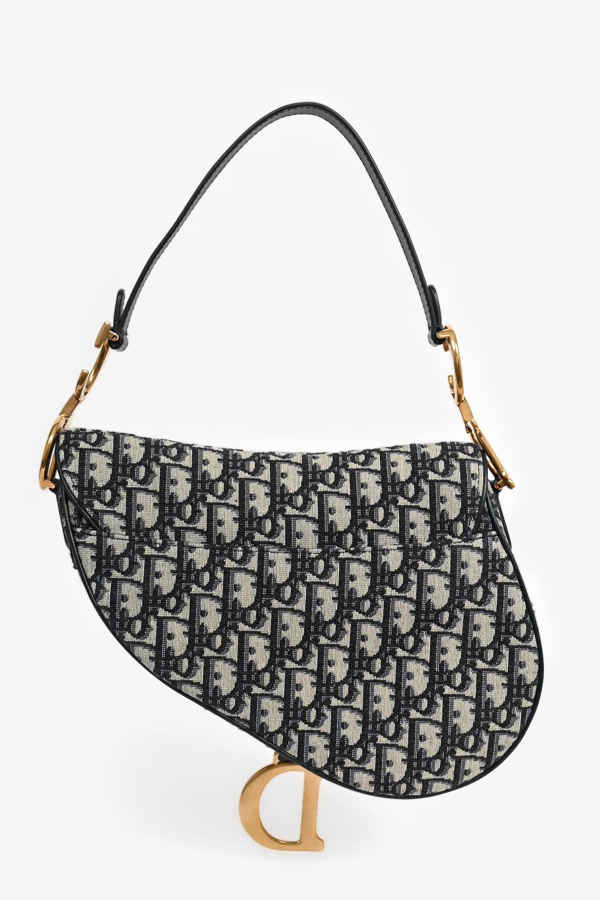 Christian Dior 2018 Blue Oblique Jacquard Saddle Bag