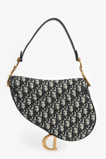 Christian Dior 2018 Blue Oblique Jacquard Saddle Bag