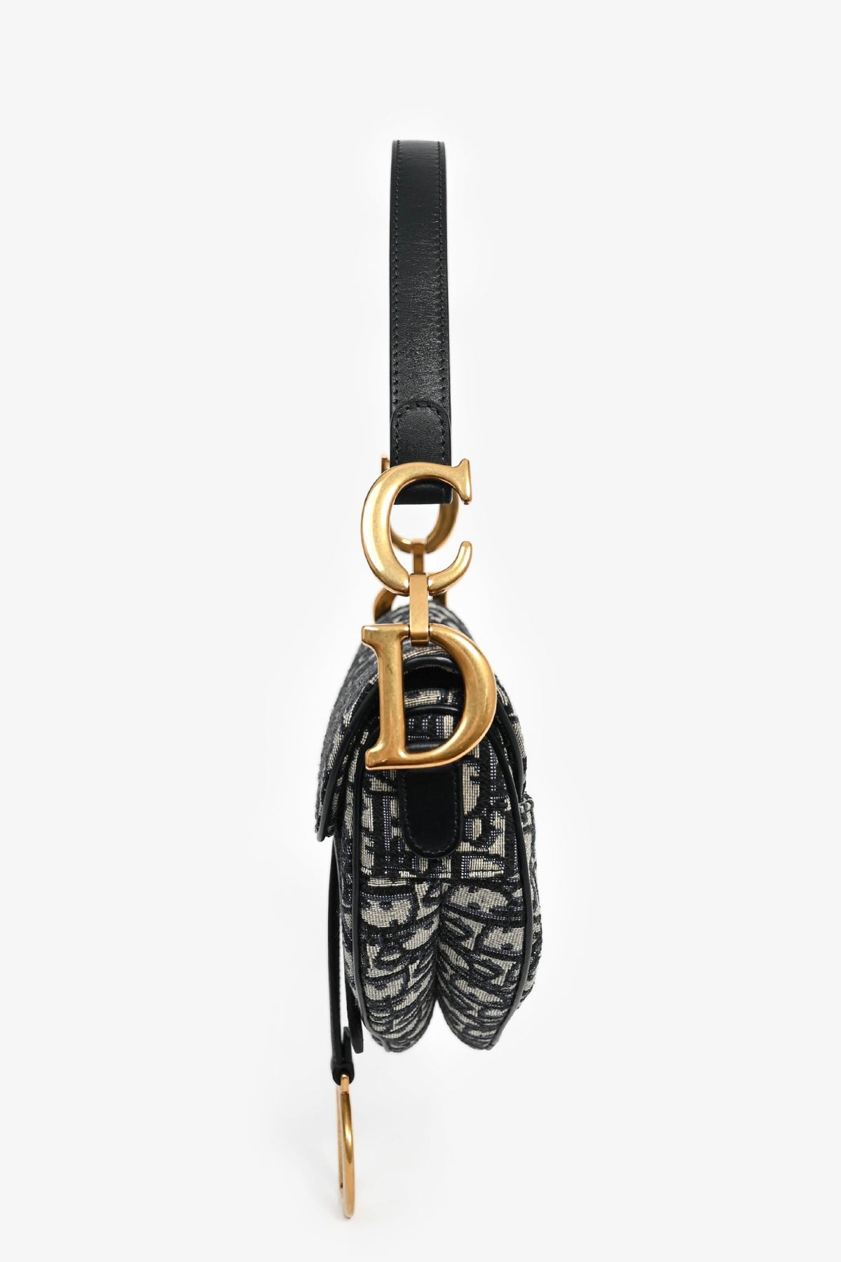 Christian Dior 2018 Blue Oblique Jacquard Saddle Bag