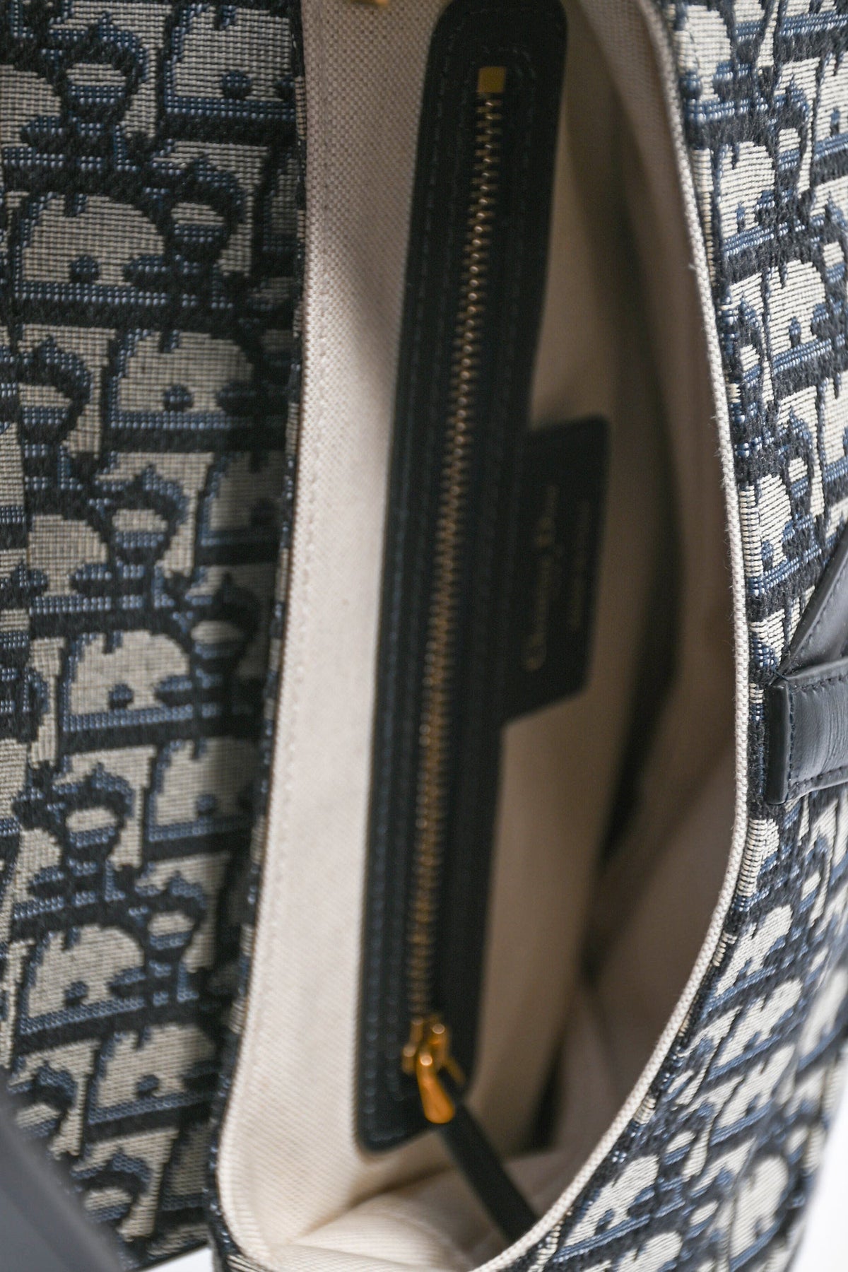 Christian Dior 2018 Blue Oblique Jacquard Saddle Bag