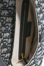 Christian Dior 2018 Blue Oblique Jacquard Saddle Bag