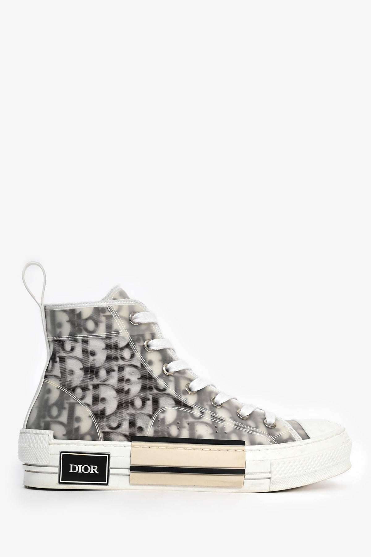 Christian Dior White/Black Oblique B23 League Low-Top Sneakers Size 37