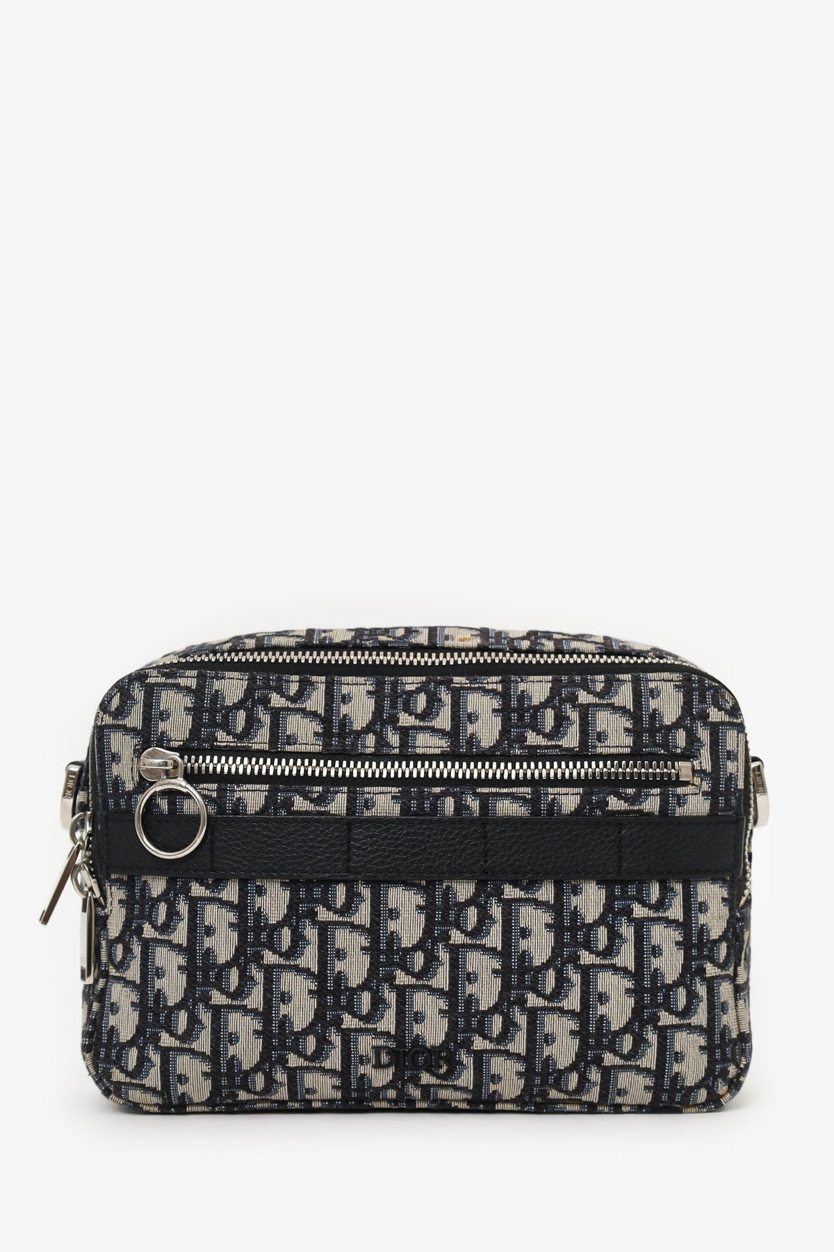 Christian Dior 2019 Navy/Cream Oblique Safari Bag with Strap